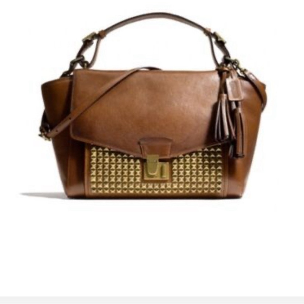 Coach Legacy Lock Studded Satchel